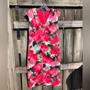 Donna Rocco Pink Floral Sleeveless Dress cocktail tea party